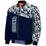 customized uconn huskies camouflage splash blue bomber jacket best selling