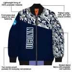 customized uconn huskies camouflage splash blue bomber jacket best selling