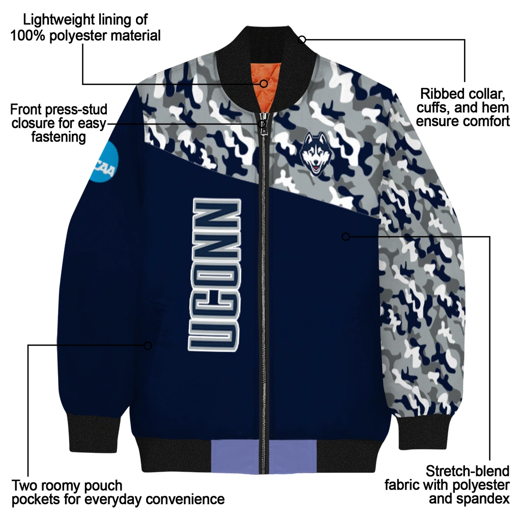 customized uconn huskies camouflage splash blue bomber jacket new arrival customized uconn huskies camouflage splash blue bomber jacket new arrival