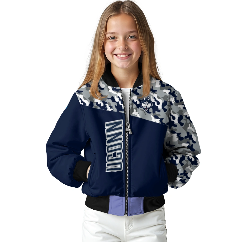 customized uconn huskies camouflage splash blue bomber jacket top rated customized uconn huskies camouflage splash blue bomber jacket top rated