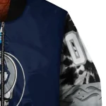 customized uconn huskies circle skull blue black bomber jacket best selling