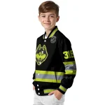 customized uconn huskies heartbeat accent black green varsity jacket best selling