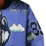 customized uconn huskies mario blocks blue black bomber jacket best selling