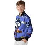 customized uconn huskies mario blocks blue black bomber jacket best selling
