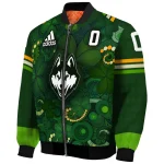 customized uconn huskies shamrock vortex green bomber jacket best selling