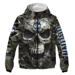 customized uconn huskies skull camo camouflage windbreaker jacket best selling