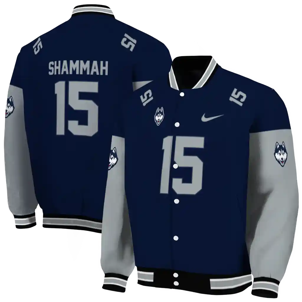 customized uconn huskies team patch blue varsity jacket fashion forward customized uconn huskies team patch blue varsity jacket fashion forward