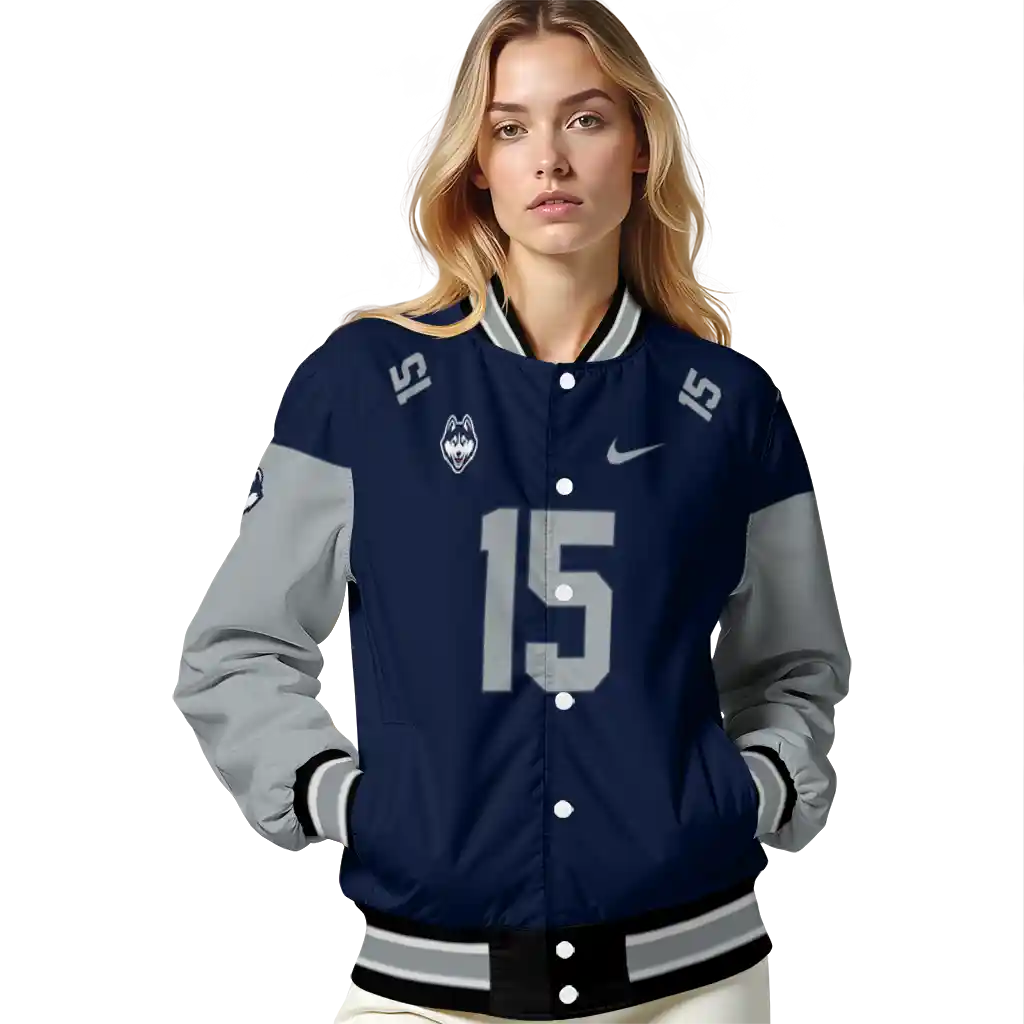 customized uconn huskies team patch blue varsity jacket latest model customized uconn huskies team patch blue varsity jacket latest model