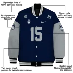customized uconn huskies team patch blue varsity jacket best selling