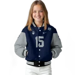 customized uconn huskies team patch blue varsity jacket best selling