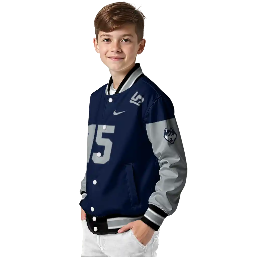 customized uconn huskies team patch blue varsity jacket trendy customized uconn huskies team patch blue varsity jacket trendy