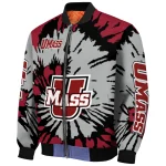 customized umass minutemen burst splatter red bomber jacket best selling