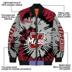 customized umass minutemen burst splatter red bomber jacket best selling