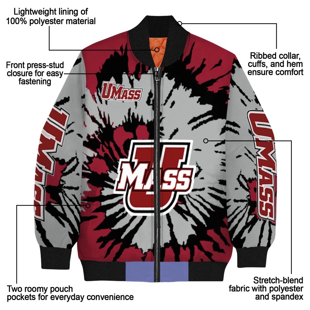 customized umass minutemen burst splatter red bomber jacket new arrival customized umass minutemen burst splatter red bomber jacket new arrival