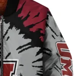 customized umass minutemen burst splatter red bomber jacket best selling