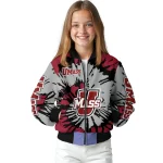 customized umass minutemen burst splatter red bomber jacket best selling