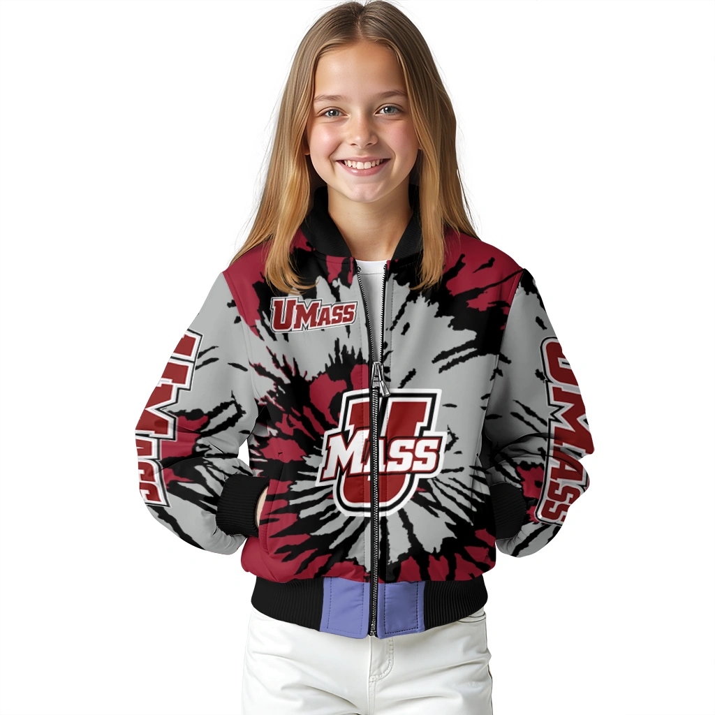 customized umass minutemen burst splatter red bomber jacket top rated customized umass minutemen burst splatter red bomber jacket top rated