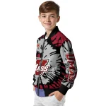 customized umass minutemen burst splatter red bomber jacket best selling
