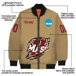customized umass minutemen claw effect beige bomber jacket best selling