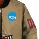 customized umass minutemen claw effect beige bomber jacket best selling