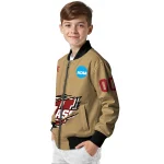 customized umass minutemen claw effect beige bomber jacket best selling