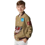 customized umass minutemen claw effect beige varsity jacket best selling