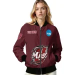 customized umass minutemen claw mark red bomber jacket best selling