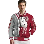 customized umass minutemen snoopy head red varsity jacket best selling