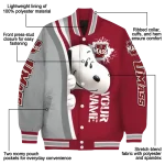 customized umass minutemen snoopy head red varsity jacket best selling
