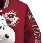 customized umass minutemen snoopy head red varsity jacket best selling