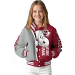 customized umass minutemen snoopy head red varsity jacket best selling