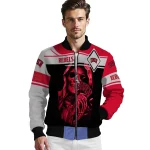 customized unlv rebels reaper hands red black bomber jacket best selling