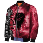 customized unlv rebels skull cluster red bomber jacket best selling