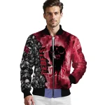 customized unlv rebels skull cluster red bomber jacket best selling