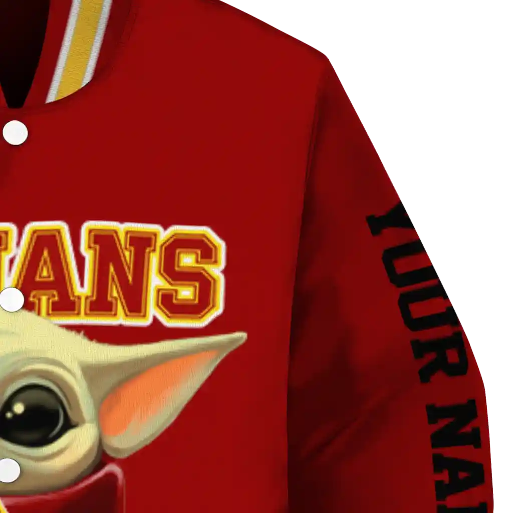 customized usc trojans adorable yoda red black varsity jacket premium grade customized usc trojans adorable yoda red black varsity jacket premium grade