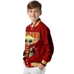 customized usc trojans adorable yoda red black varsity jacket best selling