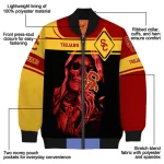 customized usc trojans reaper hands red black bomber jacket best selling