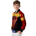 customized usc trojans reaper hands red black bomber jacket best selling