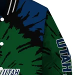 customized utah jazz burst splatter navy varsity jacket best selling