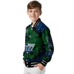 customized utah jazz burst splatter navy varsity jacket best selling