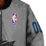 customized utah jazz claw accent grey bomber jacket best selling