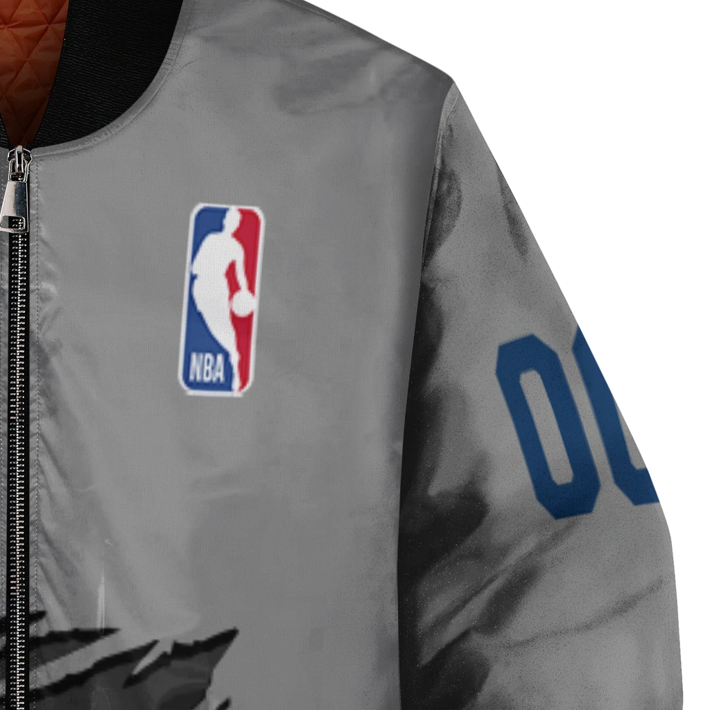 customized utah jazz claw accent grey bomber jacket premium grade customized utah jazz claw accent grey bomber jacket premium grade