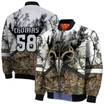 customized utah jazz deer skull camouflage white bomber jacket best selling
