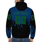 customized utah jazz flame trim navy black windbreaker jacket best selling