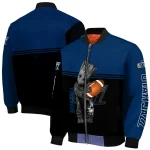 customized utah jazz groot football navy black bomber jacket best selling