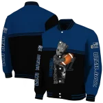 customized utah jazz groot football navy black varsity jacket best selling