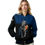 customized utah jazz groot football navy black varsity jacket best selling