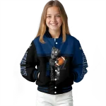 customized utah jazz groot football navy black varsity jacket best selling