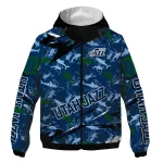 customized utah jazz shark art navy windbreaker jacket best selling