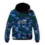 customized utah jazz shark art navy windbreaker jacket best selling